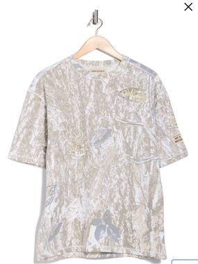 Fleece factory Art & Motion Tree-Bark Camouflage Fleece T-Shirt Cotton Men’s XL